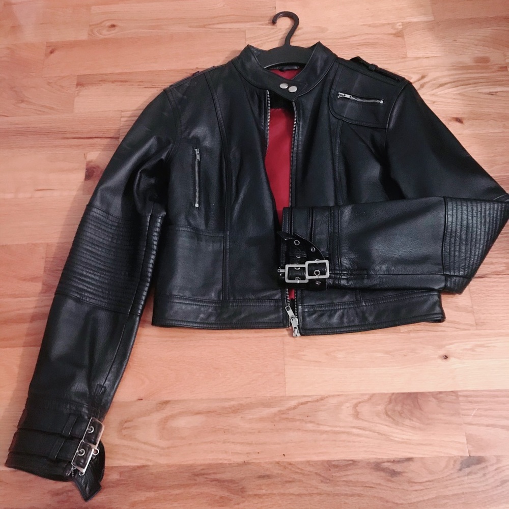 🖤Crop Leather Jacket